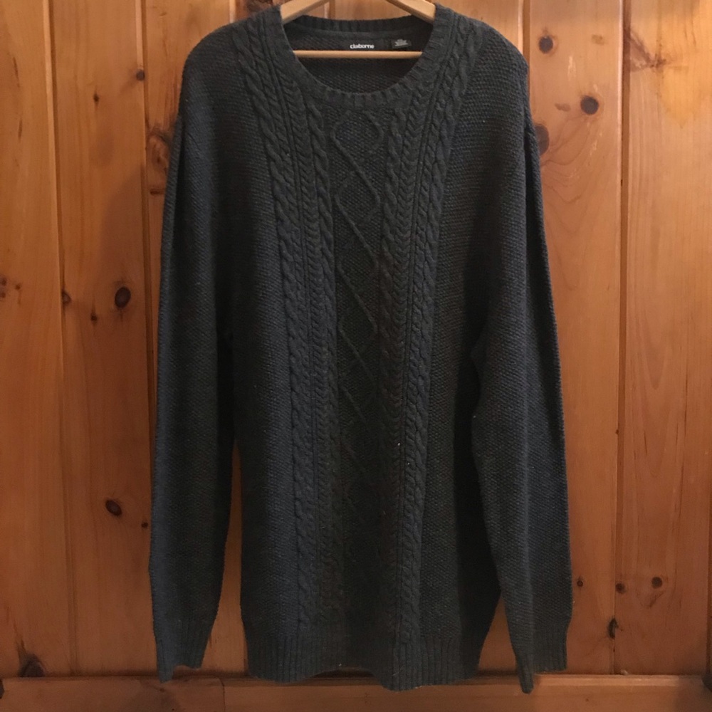 2/$45 Claiborne Chunky Dark Grey Sweater
